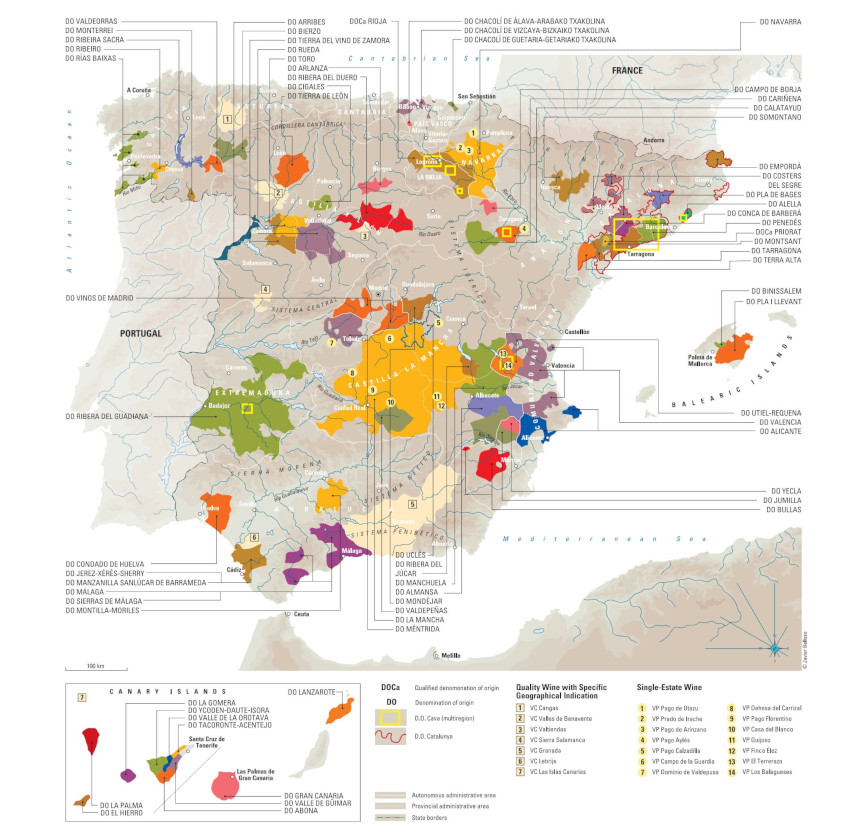 mapa enoturismo en España